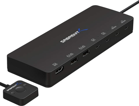 SABRENT 2-Port USB Type-C KVM Switch with 60 Watt Power Delivery Option (USB-KCPD)