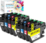 Compatible LC3013 XL Ink Cartridges Replacement for Brother LC-3013 LC 3013XL Ink Work with Brother MFC-J491DW MFC-J497DW MFC-J690DW MFC-J895DW Printer (2BK, 2C, 2M, 2Y)