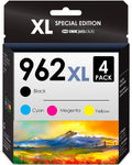 HP 962 XL / 962xl Ink. 4 Value Combo Pack. Works with OfficeJet Pro 9010 9015 9018 9025 9020 9012 9026 9027 9028 9029 Printers Ink Cartridge Compatible Replacement for HP962