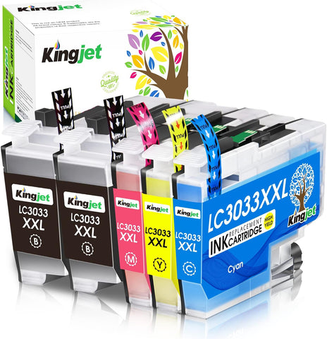 Kingjet LC3033 Ink Cartridge, Compatible Replacement for Brother LC3033XXL 3033 LC3035 3035 for Brother MFC-J995DW MFC-J995DWXL MFC-J805DW MFC-J805DWXL MFC-J815DW - LC3033 BK/C/M/Y Ink Cartridges