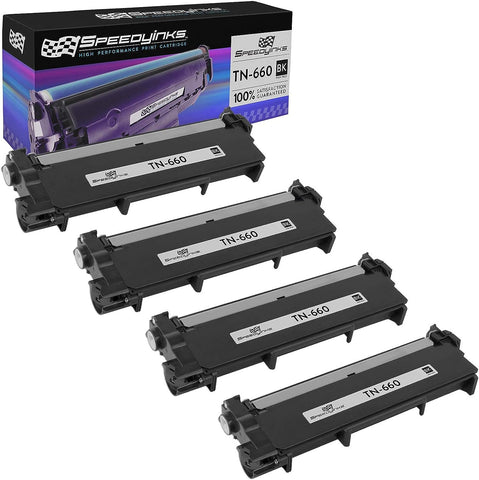 SPEEDYINKS Compatible Toner Cartridge Replacement for Brother TN660 TN-660 TN 660 TN630 High-Yield Works with HL-L2380DW HL-L2300D DCP-L2540DW MFC-L2700DW MFC-L2685DW Printer (Black, 4-Pack)