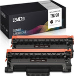 LEMERO TN760 TN730 Compatible Toner Cartridge Replacement for Brother TN-730 TN-760 TN730 for MFC-L2750DW DCP-L2550DW MFC-L2710DW HL-L2395DW HL-L2350DW HL-L2370DW Printer (2 Black, High Yield)