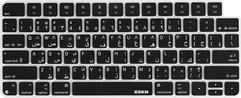 XSKN Arabic Language Black US Version Silicone Keyboard Skin Cover Compatible with Apple iMac 24 inch M1 2021 Newest Magic Keyboard with Touch ID A2449 with Lock Key A2450 Without Numeric keypad