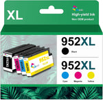 952XL Ink Cartridge Combo Pack for Officejet Pro 7740 8710 8720 8715 8210 Printer Ink for HP 952 HP952 XL HP952XL to Officejet Pro 8725 8730 8702 8740 7720 Printer(4 Pack,Black,Cyan,Magenta,Yellow)