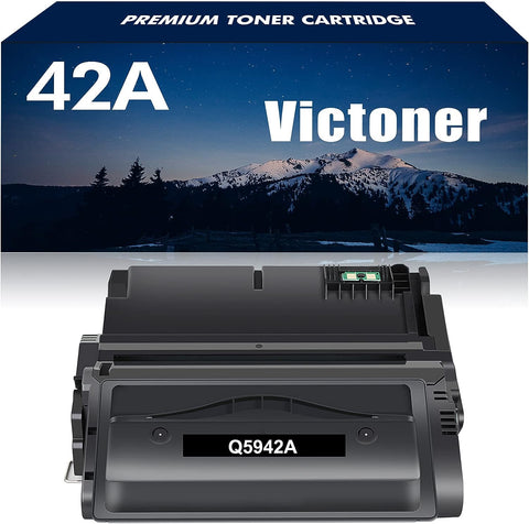 VICTONER Q5942A 42A Black Toner Cartridge 1 Pack Replacement for HP 42A Q5942A Q1338A 42X Q5942X for HP 4250 4200 4250N 4200N 4240 4350 4350N 4300 4250TN 4250DTN 4350DTN Series Printer Ink