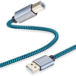 Printer Cable 30 FT USB Printer Cable Braid Long USB Printer Cord 2.0 Type A Male to B Male Cable Scanner Cord High Speed Compatible with HP, Canon, Dell, Epson, Samsung and More