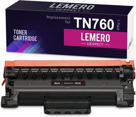 LemeroUexpect Compatible Toner Cartridge Replacement for Brother TN-760 TN760 TN730 Toner for MFC-L2710DW L2717DW L2750DW HL-L2370DW L2325DW L2350DW L2395DW L2390DW DCP-L2550DW Printer (Black,1-Pack)