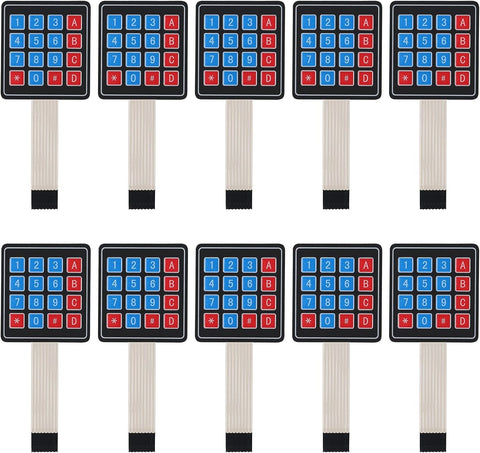 10pcs 4x4 Matrix Array Membrane Switch Keypad Keyboard 16 Key Matrix Array Membrane Switch 8pin Keypad Keyboard Microcontroller