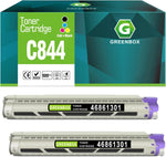 GREENBOX Compatible C844 High Yield Toner Cartridge for OKI 46861304 for OKI C844 C844dnw Printer (Black, 2-Pack