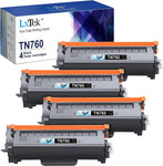 LxTek Compatible Toner Cartridge Replacement for Brother TN760 TN 760 TN730 TN 730 to Compatible with MFC-L2710DW HL-L2350DW HL-L2370DWXL MFC-L2750DW HL-L2395DW MFC-L2690DW Tray (Black, 4 Pack)