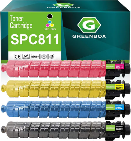 GREENBOX Compatible 820024 820046 820008 High Yield Toner Cartridge Replacement for Ricoh C811 for SP C810DN SPC811DN PrinterGB-RC-SPC811-810-1B3CGB-RC-SPC811-810-1B3C