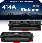 414A 414X Black Toner W2020A (with Chip) Compatible Replacement for HP 414A 414X 414 W2020X Work for HP414A Laserjet Color Pro MFP M479fdw M479fdn M454dw M454dn m479 m454 Printer Ink(2-Pack)