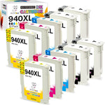 MS DEER Upgraded Compatible 940 Ink Cartridges Replacement for HP 940 XL Combo Pack 940XL for OfficeJet Pro 8500 8500A A909a 8000 A809a A910a Printer (4 Black, 2 Cyan, 2 Magenta, 2 Yellow) 10 Pack