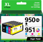 950XL 951XL Combo Pack High Yield Replacment for HP 950 951 Ink Cartridges Work with HP OfficeJet Pro 8100 8110 8600 8610 8615 8616 8620 8625 8630 8640 8660 Printers, 4 Pack