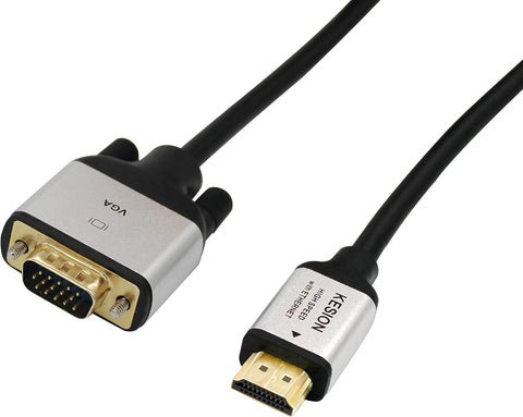 KESION HDMI to VGA Cable?30FT HDMI to VGA (Male to Male) Adapater, Compatible with Computer, Desktop, Laptop, PC, Monitor, Projector, HDTV and More
