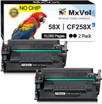 MxVol 58X Black High Yield Toner Cartridge Compatible Replacement for HP 58X CF258X 58A CF258A for HP Pro M404n M404dn M404dw MFP M428fdw M428dw M428fdn M430 Printers - 10,000 Pages (no chip, 2-Pack)