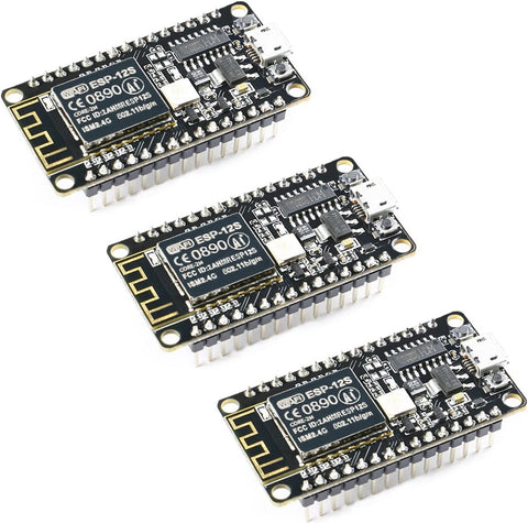JESSINIE 3Pcs ESP-12S NodeMCU Lua WiFi Module Board CH340C Serial Adapter ESP8266WiFi Module IoT Development Board for Smart Home
