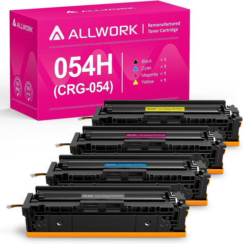 ALLWORK Compatible 054H Toner Cartridges Replacement for Canon 054H CRG-054H 054 for use with Color imageCLASS LBP620 LBP621Cw LBP622Cdw MF640C MF641Cw MF642Cdw MF643Cdw MF644cdw Printers 4-Pack