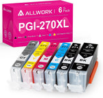 Allwork Compatible PGI-270XL CLI-271XL Ink Cartridge Replacement for Canon 270XL 271XL use for Pixma MG7720 TS9020 TS8020 MG7700 Printer (1 PGBK 1 Black 1 Gray 1 Cyan 1 Magenta 1 Yellow) 6 Pack