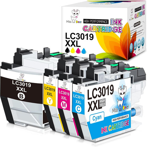 Miss Deer lc3019 XXL Compatible Ink Cartridge Replacement for Brother LC3019 LC-3019 XXL,Work for MFC-J5330DW MFC-J6530DW MFC-J6930DW MFC-J6730DW MFC-J5335DW Printer(BK,C,M,Y) 4 Pack