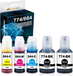 Transpex Compatible Ink Bottle Replacement for 774 664 Ink Refill Used for ET-3600 ET-4550 ET-16500 ET 3600 ET 4550 ET 16500(5 Pack)