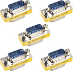 Heyiarbeit 9-pin 2-Row DB9 VGA Gender Changer Male to Male Mini Gender Changer Coupler Adapter Connector for Serial Applications Blue 10pcs