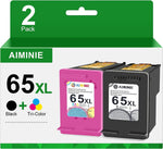 65XL Ink Cartridges Replacement for HP Printers Ink 65 HP65 65XL Black and Color Combo Pack for HP Deskjet 3772 3755 3752 2600 Envy 5000 5055 5052 Ink Cartridges 2-Pack