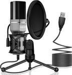 VIMVIP USB Microphone, Microphone for Computer USB Mic for PC Desktop Laptop Condenser Microphone to Recording Podcast Gaming Streaming YouTube