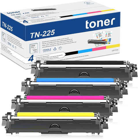 TN225 TN-225 Toner Cartridges 4 Pack (Black/Cyan/Magenta/Yellow): Utye TN225BK TN225C TN225M TN225Y Replacement for HL-3140CW 3150CDN 3170CDW 3180CDW DCP-9020CDN Printer, TN225 Toner Cartridge Set