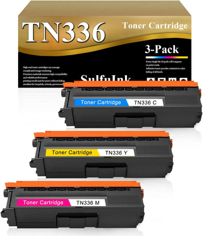 Compatible TN336 TN-336 Toner Cartridge (C/M/Y, 3-Pack) Replacement for Brother HL-L8350CDWT L9200CDW MFC-L8600CDW L8650CDW DCP-9270CDN L8450CDW L8400CDN Laser Printer.