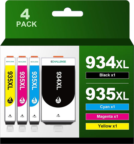 934XL 935XL Combo Pack Compatible Ink Cartridge Replacement for 934 and 935 Ink Cartridges Work with OfficeJet Pro 6830 6230 6835 6812 (934 XL 935 XL-4 Pack)