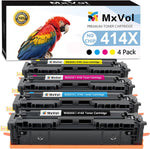 MxVol (414X NO Chip Compatible Toner Cartridge Replacement for HP 414X 414A W2020X W2020A High Yield for HP Color Pro MFP M479fdw M454dw M479fdn M454dn Printer Cartridges (KCMY-4 Pack)