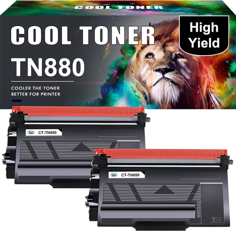 Cool Toner Compatible Toner Cartridge Replacement for Brother Super High Yield TN880 TN-880 TN 880 HL-L6200DW MFC-L6700DW MFC-L6800DW HL-L6200DWT HL-L6300DW MFC-L6900DW Printer (Black, 2-Pack)