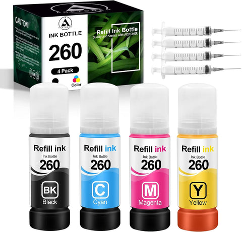 ACETONER Compatible Refill Ink Bottle Replacements for Canon Ink Cartridges PG-275XL CL-276XL PG-260XL CL-261XL 275 276 260 261 245 246 (4-Pack, 1B 1C 1M 1Y)