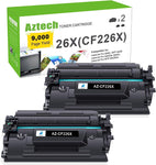 Aztech 26X CF226X Toner Cartridge 2 Pack High Yield Compatible Replacement for HP 26X CF226X 26A CF226A Pro M402dn M402n M402dw Pro MFP M426fdw M426fdn M426dw CF226XC Printer Ink (Black 2-Pack)