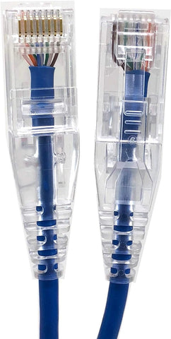 Micro Connectors 25ft Cat6A Ultra Slim Patch Cable (Blue, E09-025BL-SLIM)