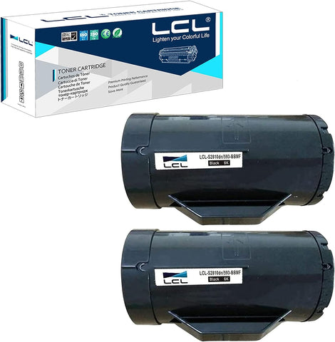 LCL Compatible Toner Cartridge Replacement for Dell H815 H815dw S2815dn S2810dn 593-BBMF 593-BBML 6000 Pages (2-Pack Black)