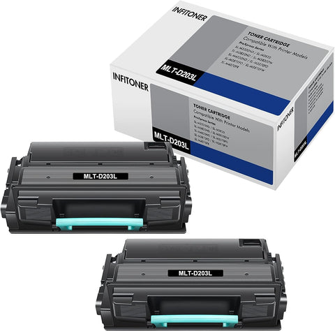 MLT-D203L Toner Cartridge Black 2-Pack Compatible Replacement for Samsung MLT-D203L High Yield for ProXpress M3870FW M3320ND M3370FD M3820DW M4070FR M4020ND M4070FX Printer