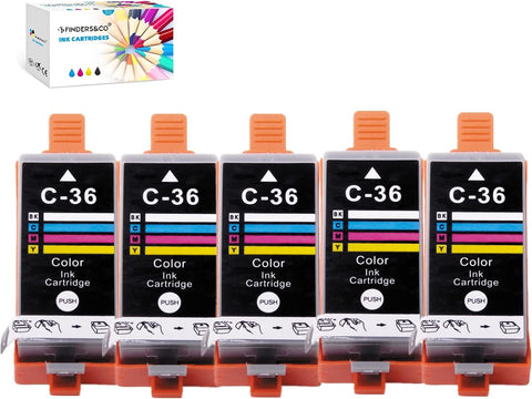 Compatible C36 CLI-36 Color Ink Cartridge Replacement for Canon 35 36 PGI35 CLI36 Ink Work with Canon Pixma iP110 iP100 TR150 Printers (5C)