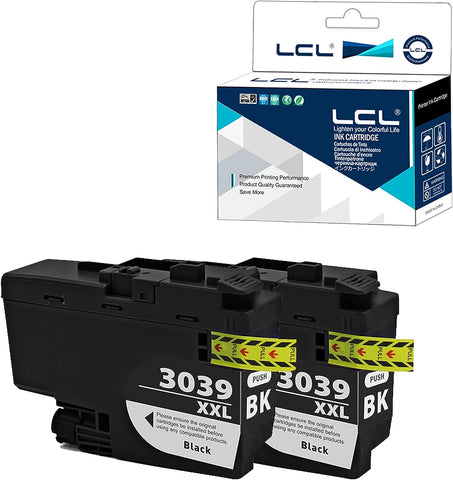 LCL Compatible Ink Cartridge Pigment Replacement for Brother LC3039 XXL LC3039XXL LC3039BK MFC-J5845DW MFC-J5845DW MFC-J5945DW MFC-J6945DW MFC-J6545DW MFC-J6545DW XL (2-Pack Black)