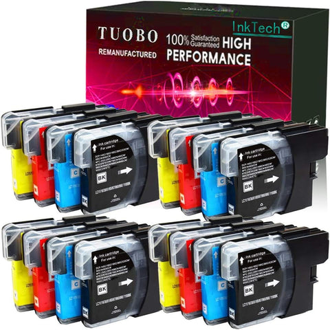 Tuobo Ink Cartridge Replacement for Brother lc61 Ink cartridges LC61 LC-61 LC65 XL to use with MFC-J615W MFC-5895CW MFC-290C MFC-5490CN MFC-790CW MFC-J630W Printer(4 BK, 4 C, 4 M, 4 Y) 16 Pack