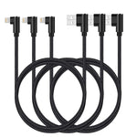 ANSEIP Right Angle iPhone Charger Cable 10ft 3 Pack Lightning Cable 90 Degree Fast Charging Gaming Cord Compatible with iPhone 13 12 11 XS Max/XR/X/8 8Plus/7/7 Plus/6/6 Plus/6s/6s Plus (Black, 10ft)