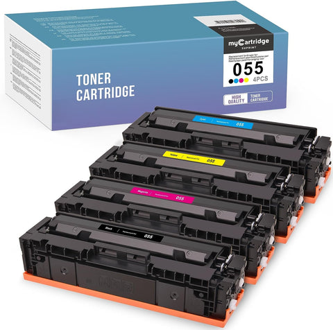 myCartridge SUPRINT 055 Toner Cartridge Compatible Replacement for Canon 055 CRG-055 with CHIP use with Color imageCLASS MF743Cdw MF741Cdw MF745Cdw LBP664Cdw (Black Cyan Magenta Yellow, 4 Pack)