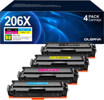 206X Toner Cartridges 4 Pack High Yield 206A | Works with HP Color Laserjet Pro MFP M283fdw, MFP M283cdw, HP Color Laserjet Pro M255dw, Color Pro M255, Color Pro MFP M282, M283 Series | W2110X