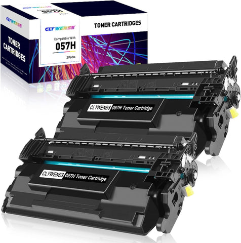 CLYWENSS with CHIP Compatible 057H Toner Cartridge Replacement for Canon 057H 057 CGR-057H Toner to use with Canon ImageCLASS MF445dw LBP226dw LBP228dw LBP227dw Printer (Black, 2-Packs)