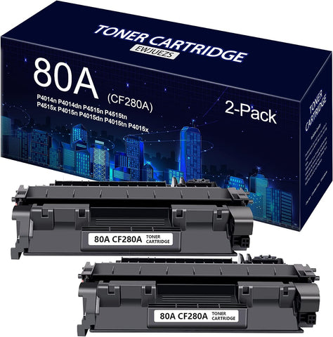 80A Black Toner Cartridges (2-Pack) Compatible 80A CF280A Toner Replacement for HP Pro 400 M401 M401n M401dw M401dn M401dne MFP M425dw MFP M425dn Printer Ink | CF280AD1