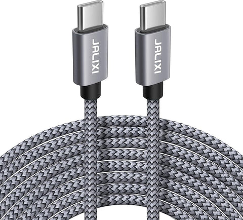 [20ft/6m] USB C to USB C Cable Fast Charging 60W, JALIXI Extra Long USB Type C to Type C Cable Braided Charger Cord for Mac-Book Air/Pro,i-Pad Pro 12.9/11, Air 4/5, Mini 6, Samsung, Pixel, PS5, Switch