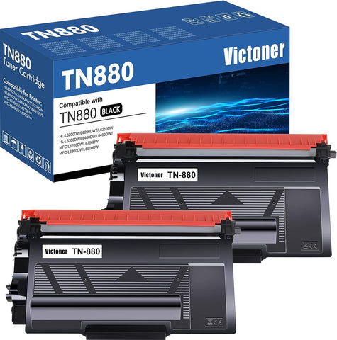 TN-880 TN880 Super High Yield Toner Cartridge 2-Pack Compatible Replacement for Brother TN880 TN 880 for Brother HL-L6200DW L6200DWT L6400DW L6400DWT MFC-L6700DW L6800DW L6900DW Printer