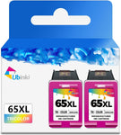 65XL Color Ink Cartridge Replacement for HP Ink 65 XL HP65 HP65XL Cartridges for HP DeskJet 3755 3700 3752 3772 3720 3723 2600 2621 2622 2652 2655 2640 Envy 5055 5000 5052 5010 5070 Printers (2-Pack)