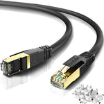 HiiPeak Cat8 Ethernet Cable 30FT, Indoor&Outdoor, Heavy Duty High Speed 26AWG Cat8 Network LAN Cable 2000Mhz, 40Gbps with Gold Plated RJ45 Connector, Weatherproof S/FTP UV Resistant for Router,Modem